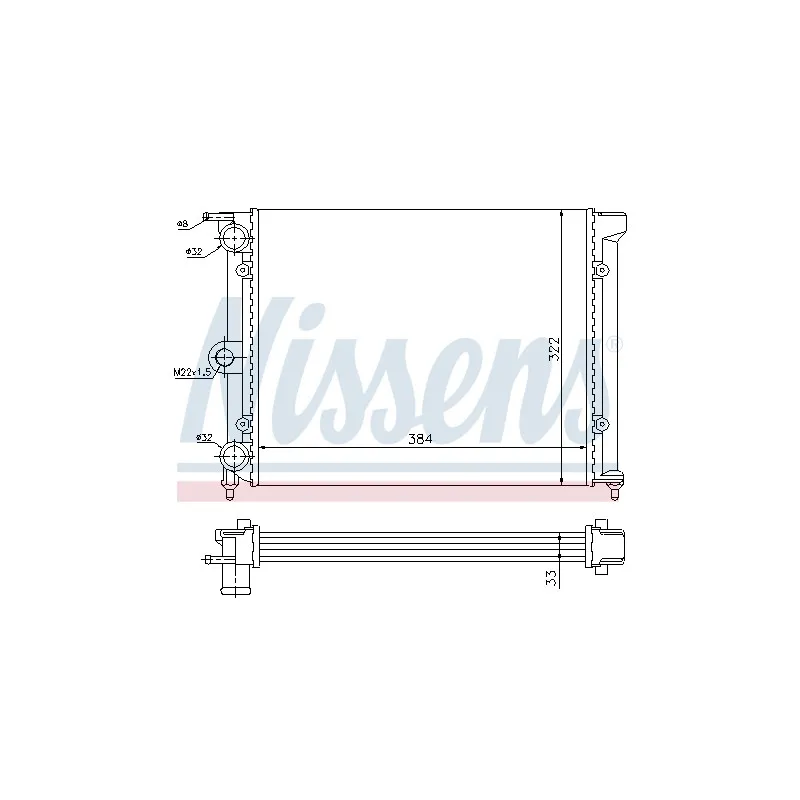 Radiateur, refroidissement du moteur NISSENS 693020