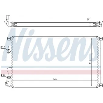 Radiateur, refroidissement du moteur NISSENS 693082