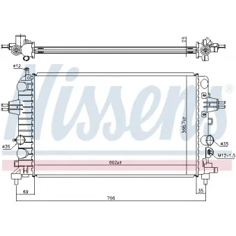 Radiateur, refroidissement du moteur NISSENS 693262