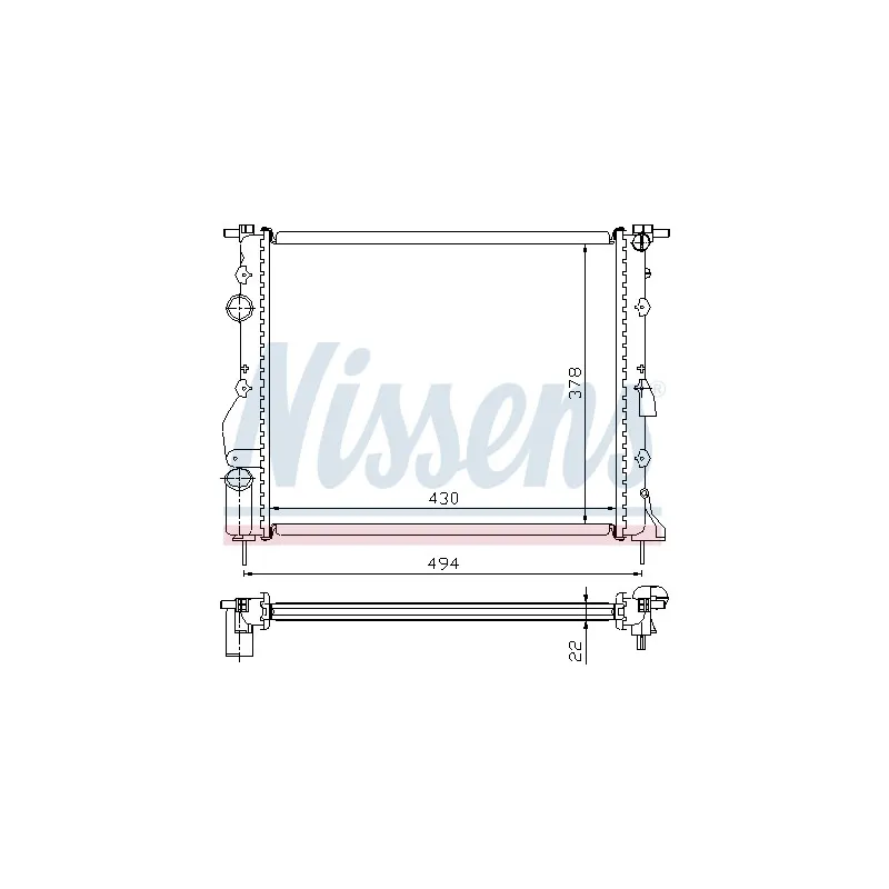 Radiateur, refroidissement du moteur NISSENS 693325