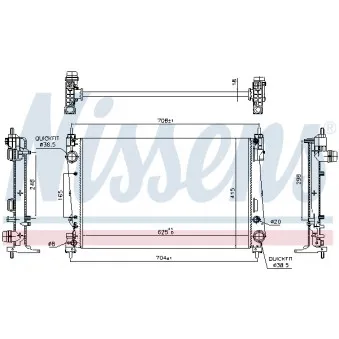 Radiateur, refroidissement du moteur NISSENS 693335