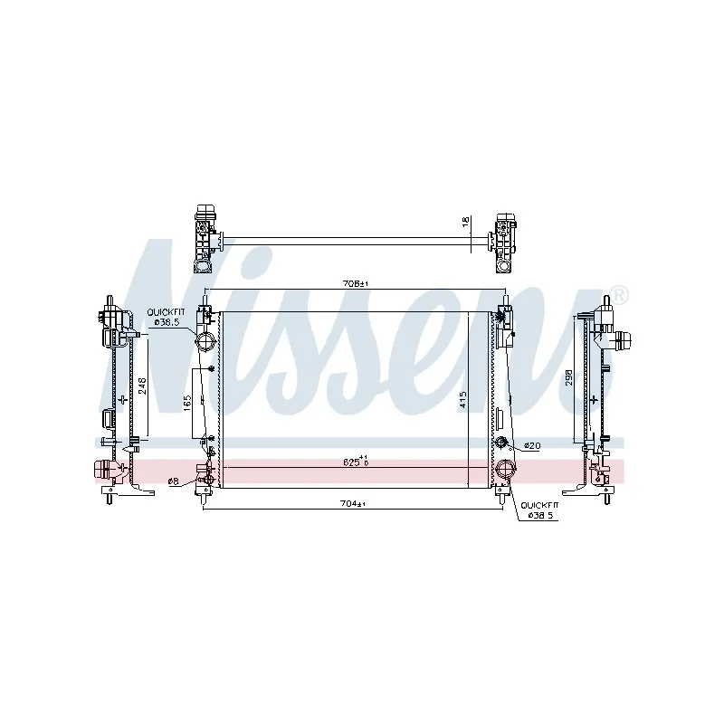 Radiateur, refroidissement du moteur NISSENS 693335