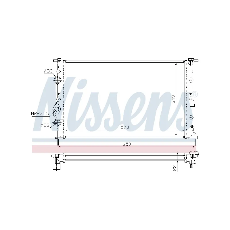 Radiateur, refroidissement du moteur NISSENS 693356