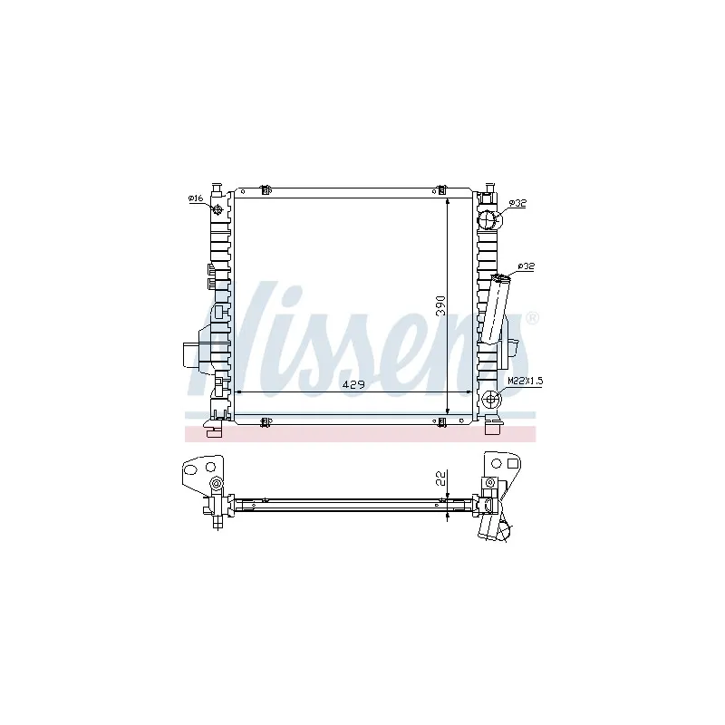 Radiateur, refroidissement du moteur NISSENS 693373