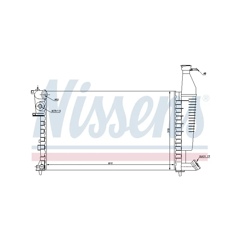 Radiateur, refroidissement du moteur NISSENS 693414