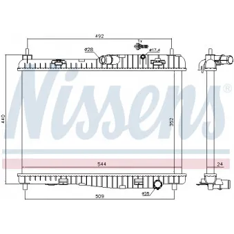 Radiateur, refroidissement du moteur NISSENS 693427