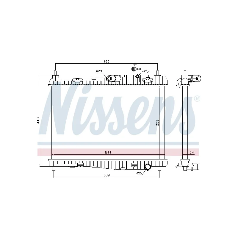 Radiateur, refroidissement du moteur NISSENS 693427