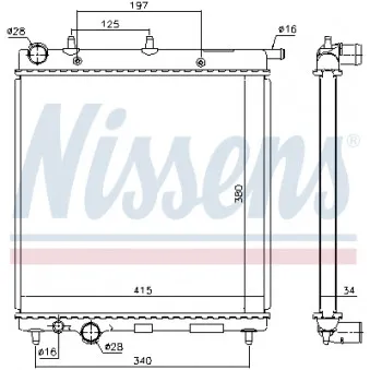 Radiateur, refroidissement du moteur NISSENS