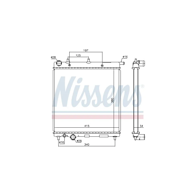 Radiateur, refroidissement du moteur NISSENS 693626
