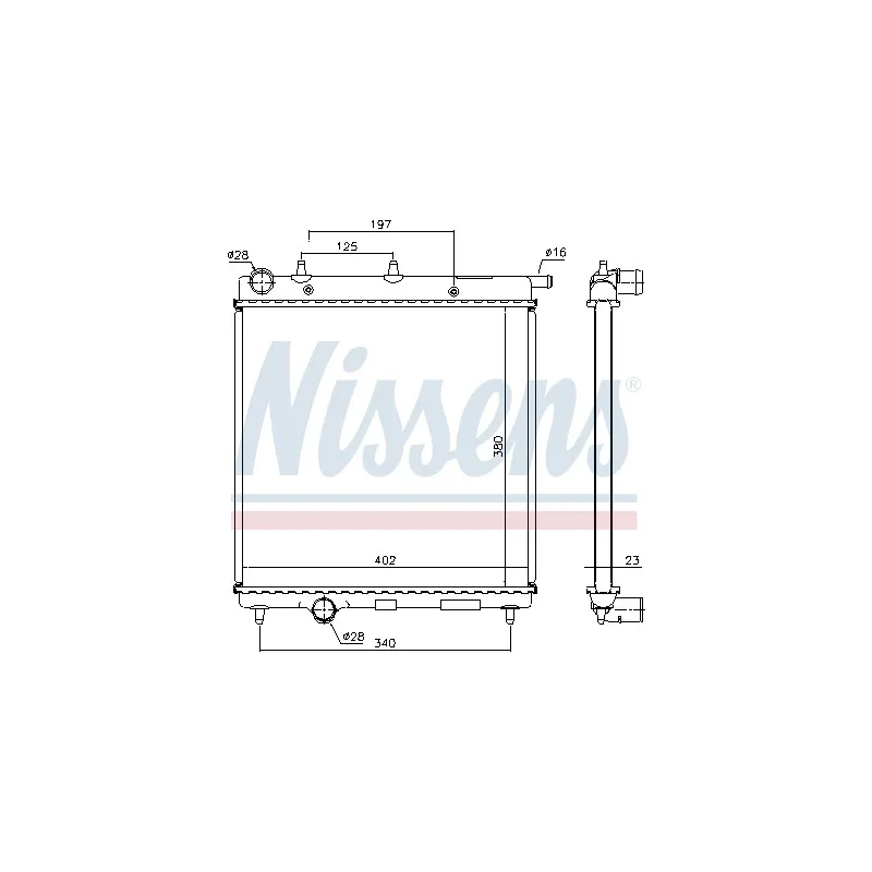 Radiateur, refroidissement du moteur NISSENS 693630