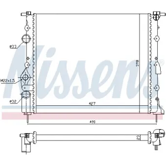 Radiateur, refroidissement du moteur NISSENS 693634
