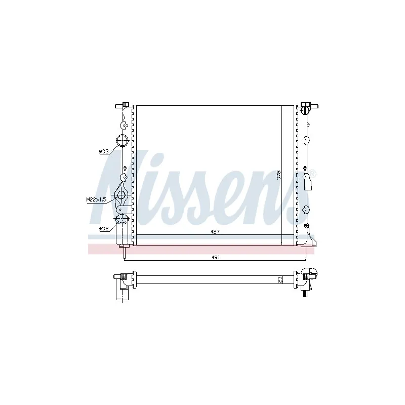 Radiateur, refroidissement du moteur NISSENS 693634