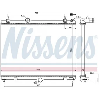 Radiateur, refroidissement du moteur NISSENS 693801