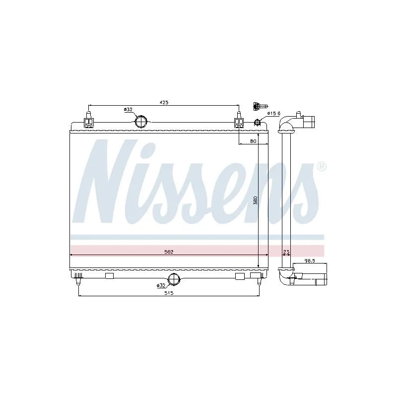 Radiateur, refroidissement du moteur NISSENS 693801