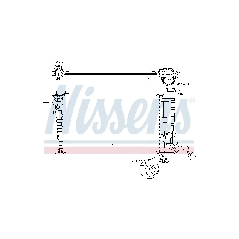 Radiateur, refroidissement du moteur NISSENS 693838