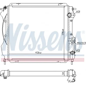 Radiateur, refroidissement du moteur NISSENS 693848