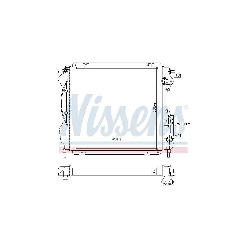 Radiateur, refroidissement du moteur NISSENS 693848