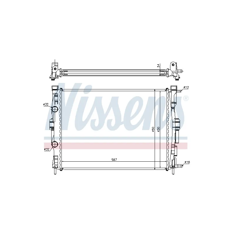 Radiateur, refroidissement du moteur NISSENS 693850
