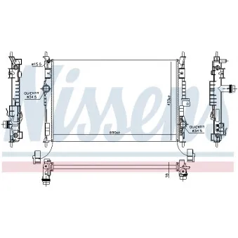 Radiateur, refroidissement du moteur NISSENS 694010