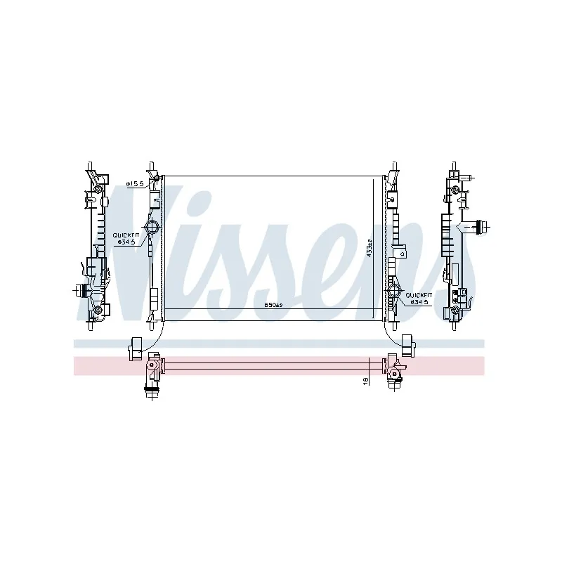 Radiateur, refroidissement du moteur NISSENS 694010