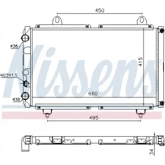Radiateur, refroidissement du moteur NISSENS 694102