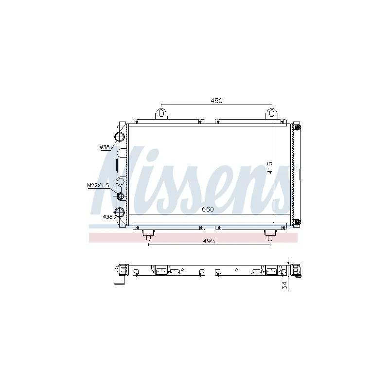Radiateur, refroidissement du moteur NISSENS 694102