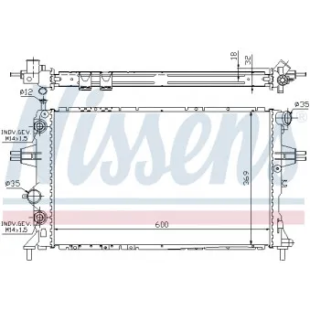 Radiateur, refroidissement du moteur NISSENS 694168