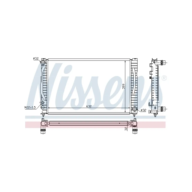 Radiateur, refroidissement du moteur NISSENS 694274