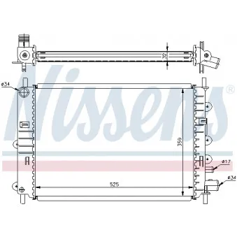 Radiateur, refroidissement du moteur NISSENS 694365