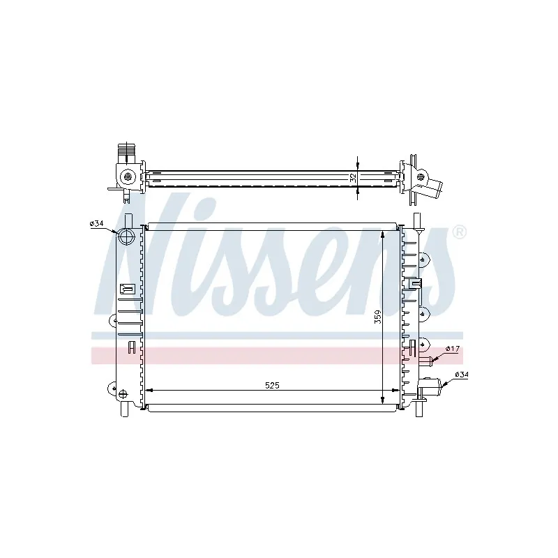 Radiateur, refroidissement du moteur NISSENS 694365