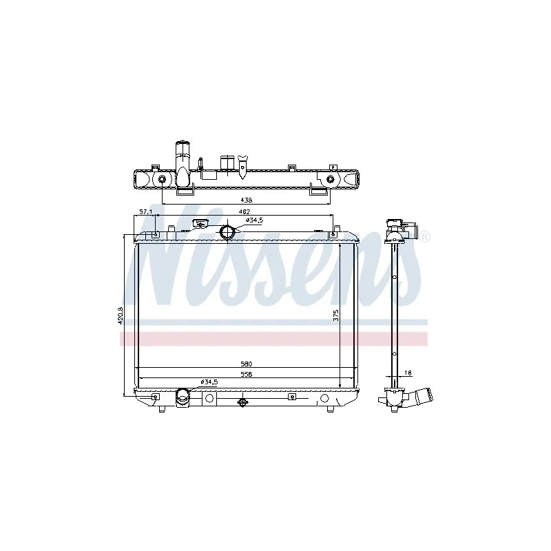 Radiateur, refroidissement du moteur NISSENS 694623