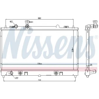Radiateur, refroidissement du moteur NISSENS 69466