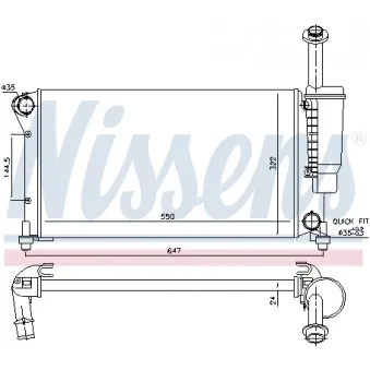 Radiateur, refroidissement du moteur NISSENS 694666