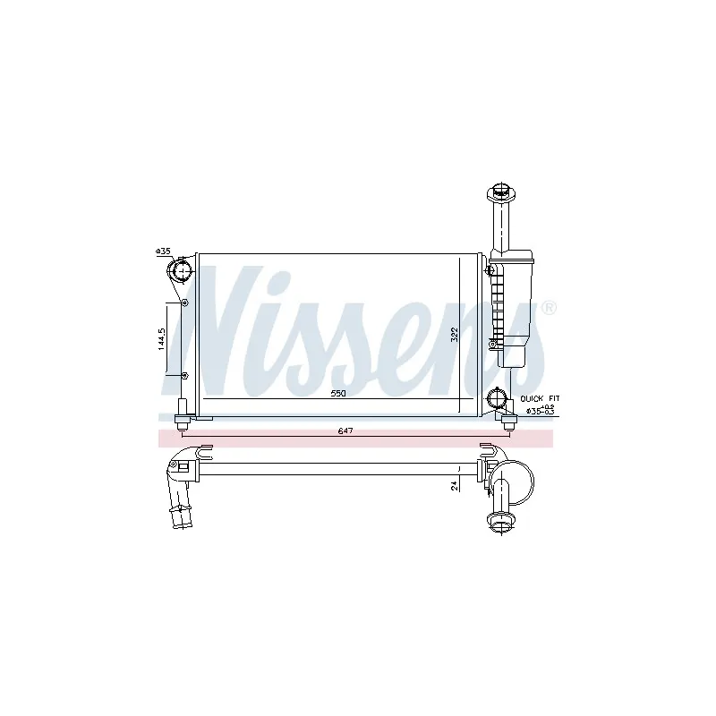 Radiateur, refroidissement du moteur NISSENS 694666