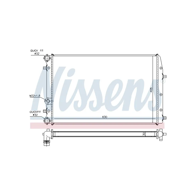 Radiateur, refroidissement du moteur NISSENS 694687