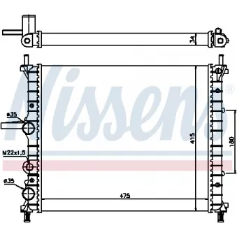 Radiateur, refroidissement du moteur NISSENS