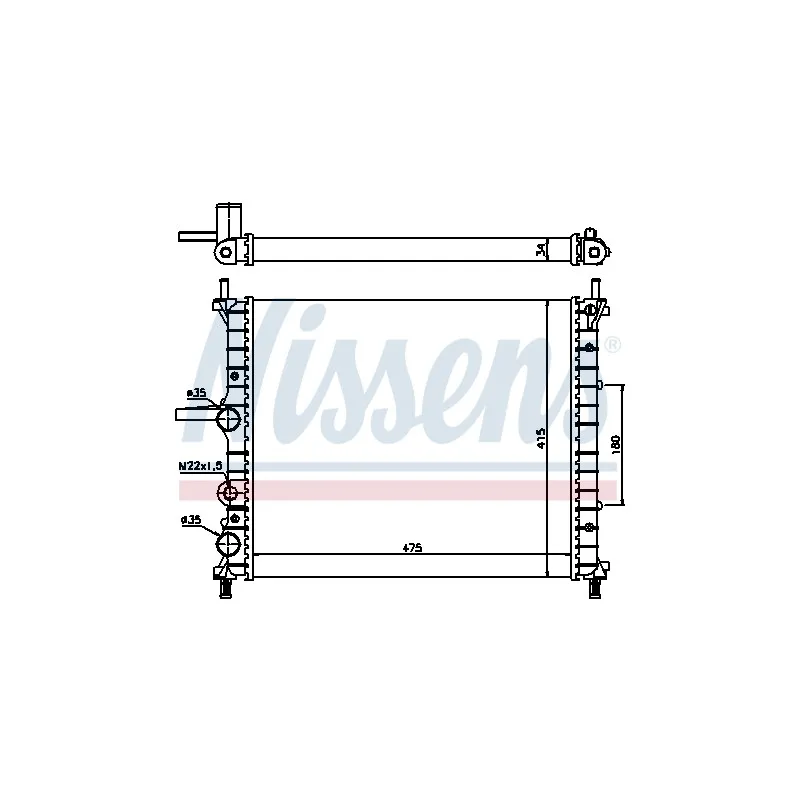 Radiateur, refroidissement du moteur NISSENS 694727