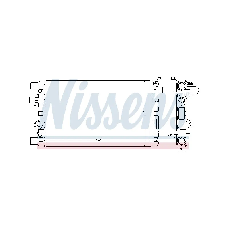 Radiateur, refroidissement du moteur NISSENS 694750