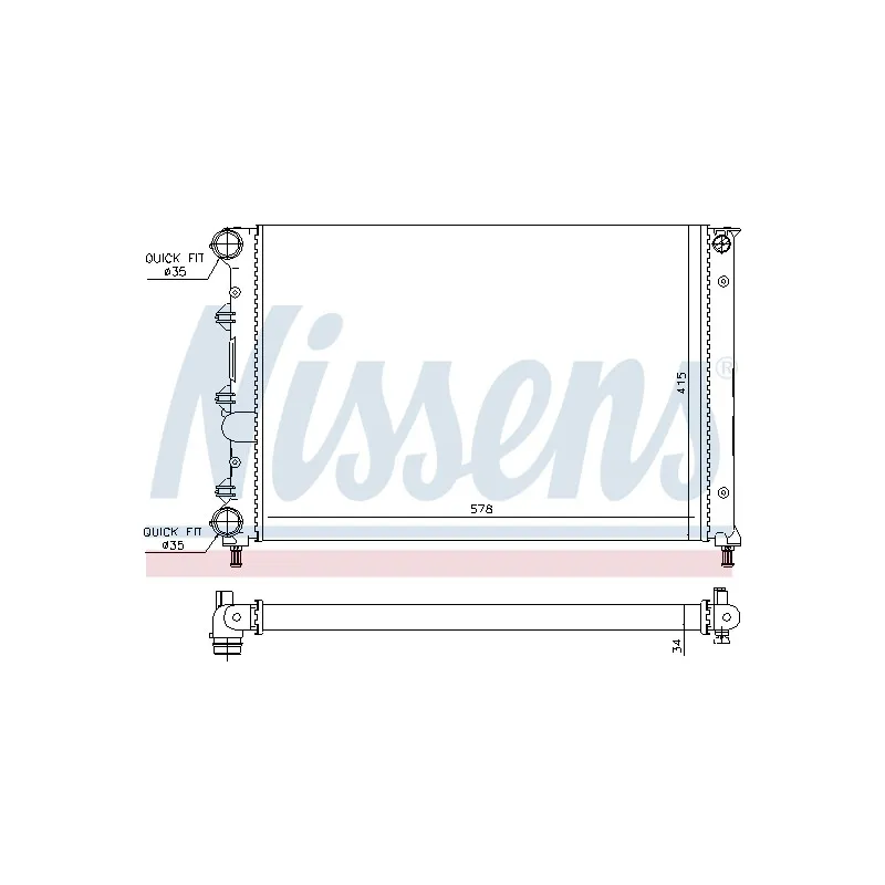 Radiateur, refroidissement du moteur NISSENS 694760