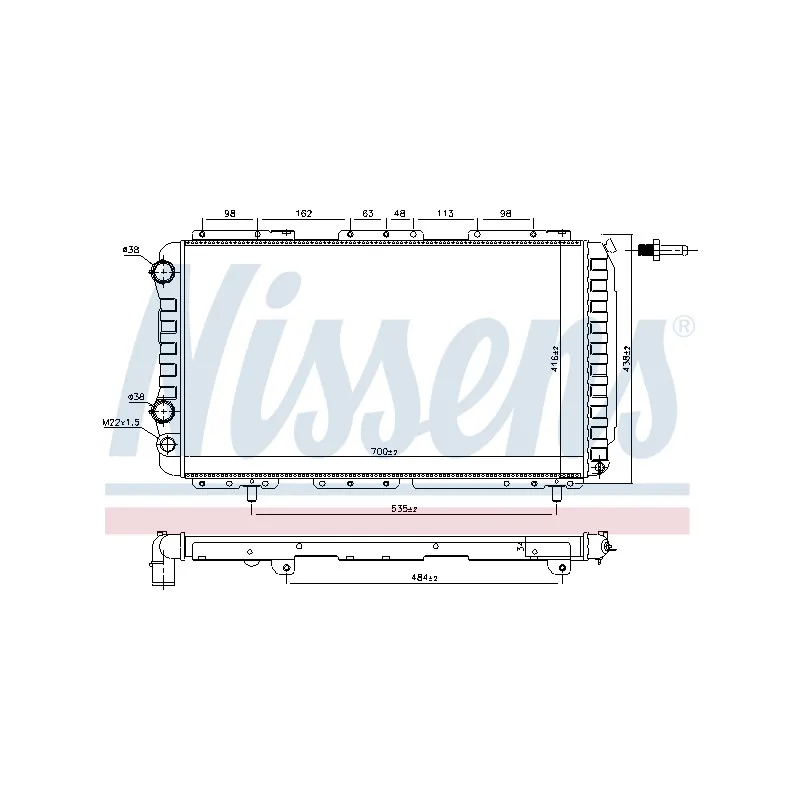 Radiateur, refroidissement du moteur NISSENS 694914