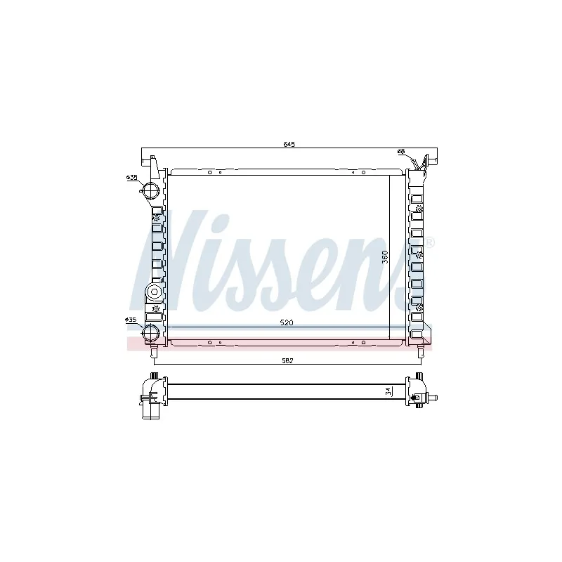 Radiateur, refroidissement du moteur NISSENS 694962