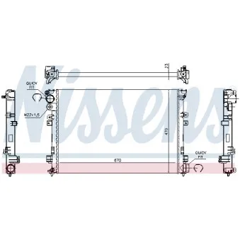 Radiateur, refroidissement du moteur NISSENS 695079