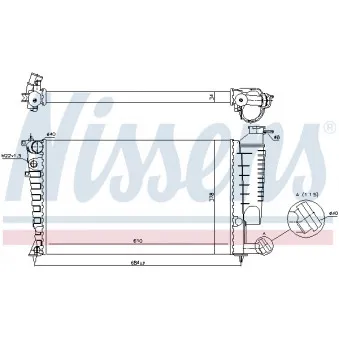 Radiateur, refroidissement du moteur NISSENS 695091