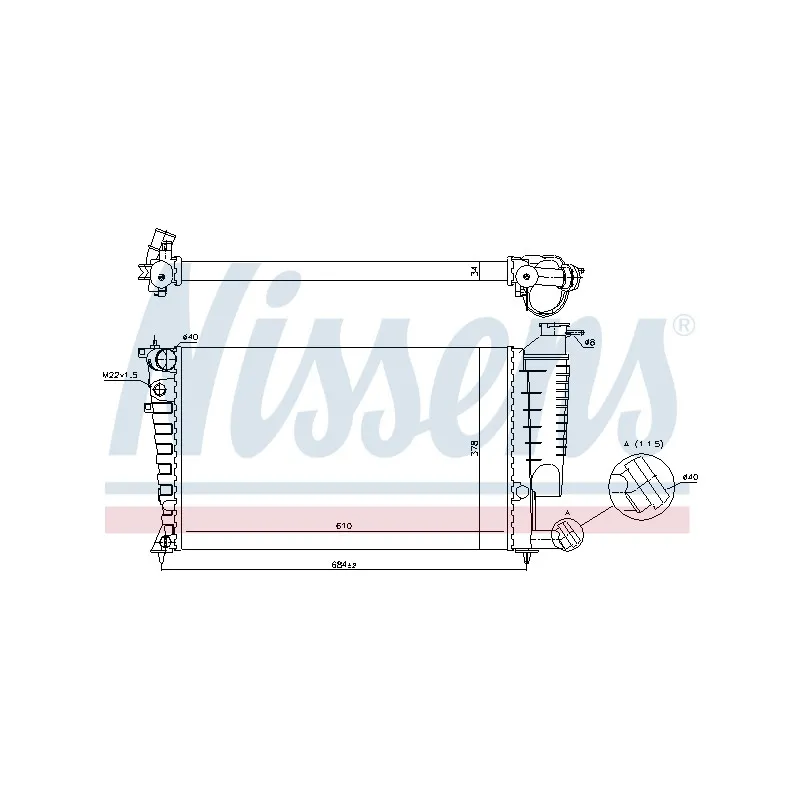 Radiateur, refroidissement du moteur NISSENS 695091