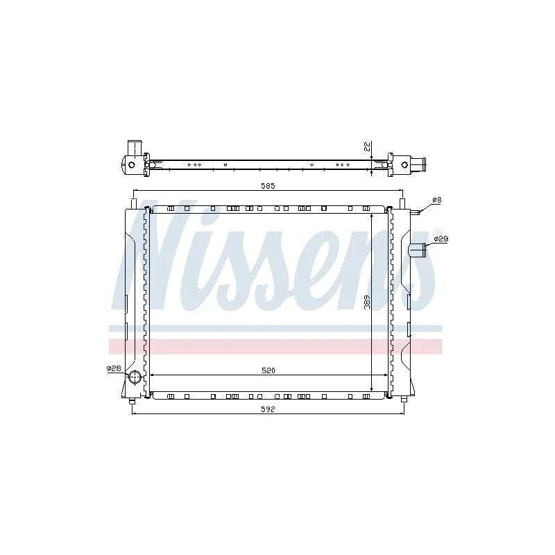 Radiateur, refroidissement du moteur NISSENS 695096