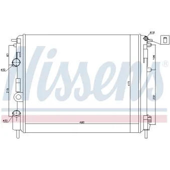 Radiateur, refroidissement du moteur NISSENS 695225