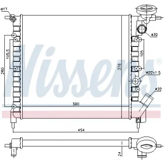Radiateur, refroidissement du moteur NISSENS 695229