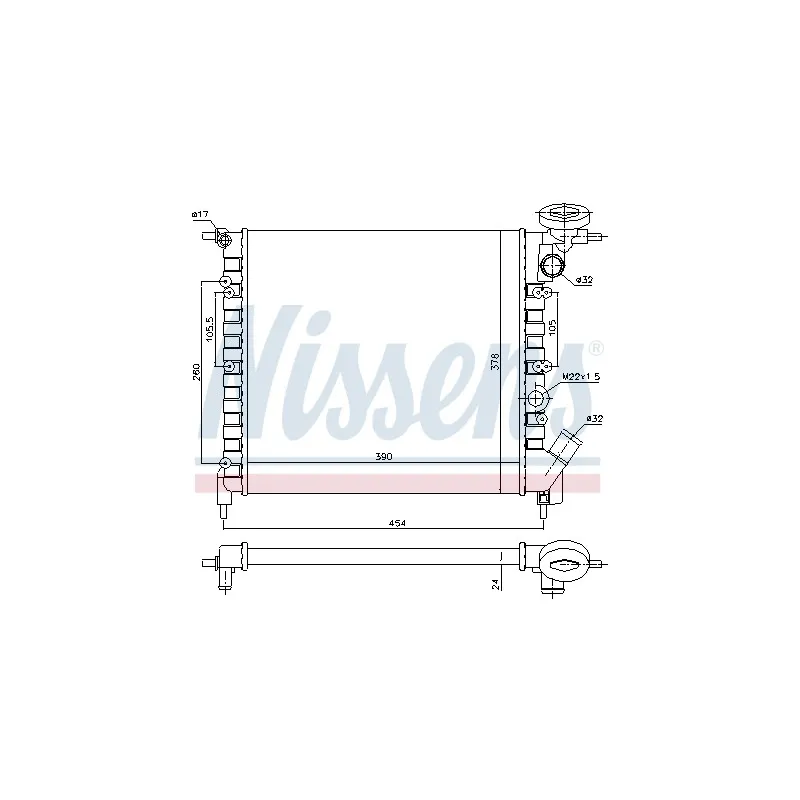 Radiateur, refroidissement du moteur NISSENS 695229