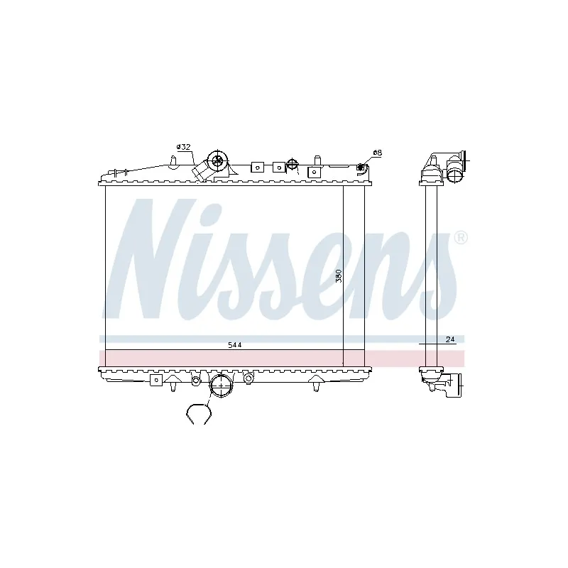 Radiateur, refroidissement du moteur NISSENS 695236