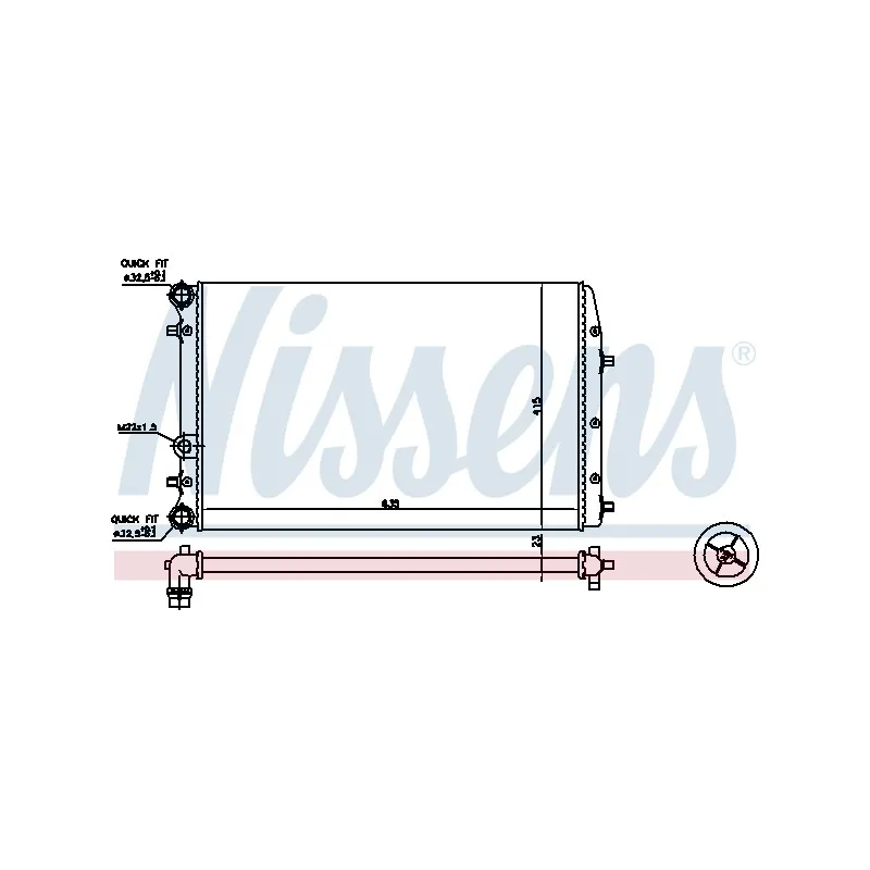 Radiateur, refroidissement du moteur NISSENS 695245
